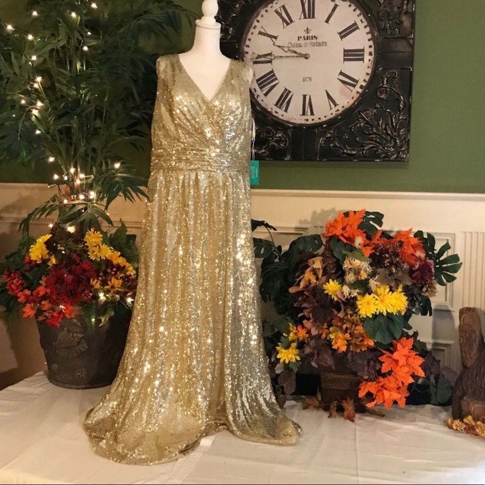 Gold sequined gown